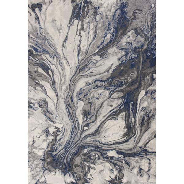 Kaia Gray Watercolors Area Rug by Wade Logan