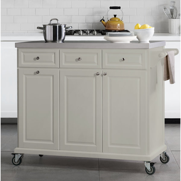 Philippe Kitchen Cart With Stainless Steel Top By August Grove Sale