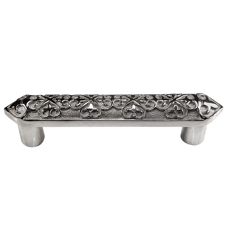 Satin Nickel Vicenza Designs P1300 Fleur de Lis 6-Inch Pull