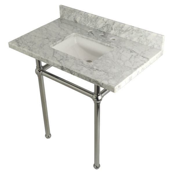 Carrara Marble 36 Single Bathroom Vanity Set by Kingston Brass