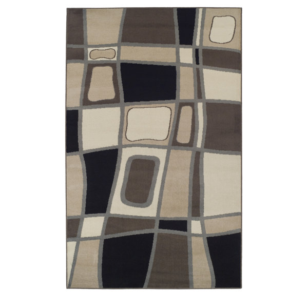 Azaleh Cobblestone Brown Area Rug by Ebern Designs