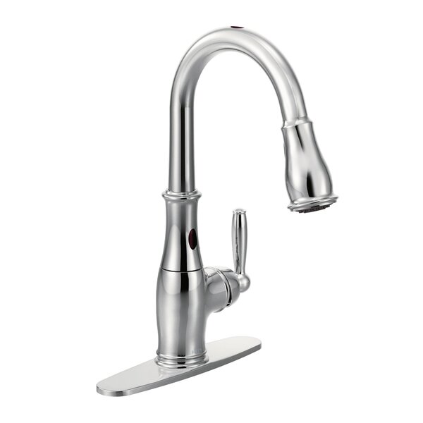 Brantford Pull Down Touchless Single Handle Kitchen Faucet with MotionSense Technology by Moen