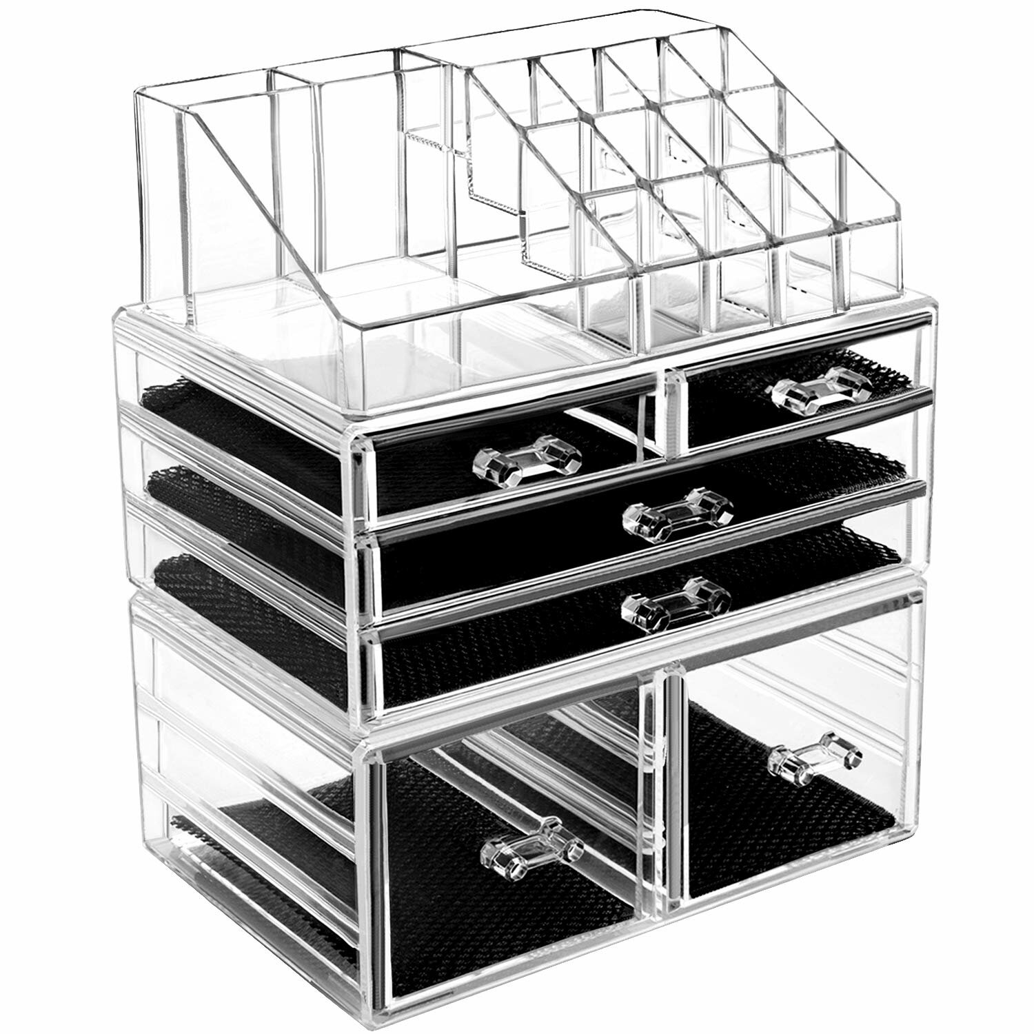 Symple Stuff Carrasco 3 Piece Makeup Organizer Acrylic Set Wayfair