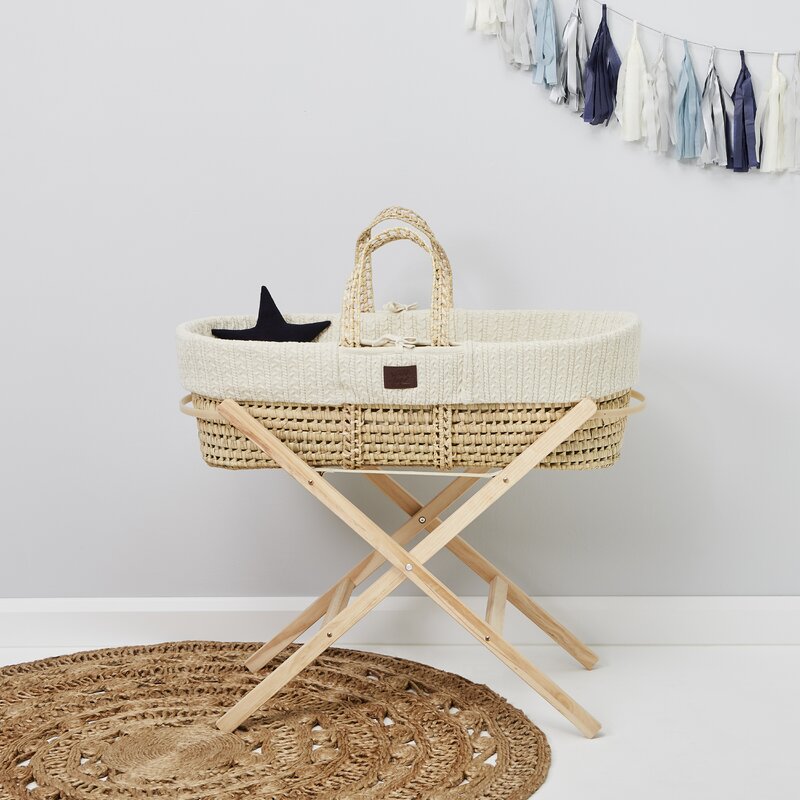 wayfair grey moses basket