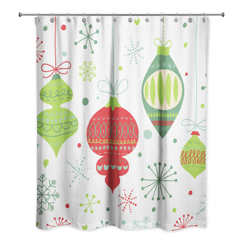 The Holiday Aisle Nannette Ornament Pattern Single Shower Curtain
