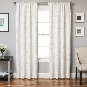 Rhodes Geometric Semi-Sheer Single Curtain Panel