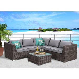 Antionette 4 Piece Sectional Set with Cushions