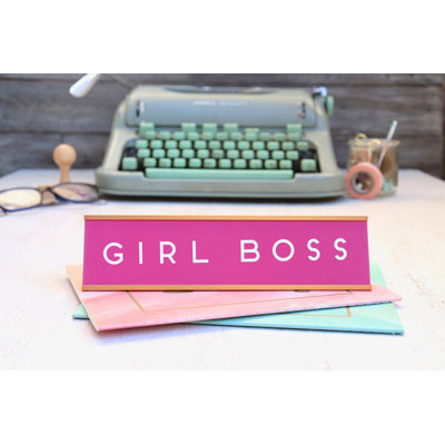 Personalized Desk Plate Office Sign Stamp Out Inc Holder Color Gold Holder Sign Color Pink Sign