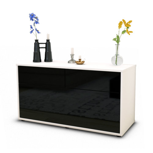 Korpus Weiss matt Front Beton Optik 180x77x35cm Push-to-Open Dekati Sideboard Lakewood h/ängend