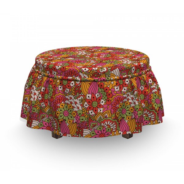 Floral Vibrant Art Ottoman Slipcover (Set Of 2) By East Urban Home
