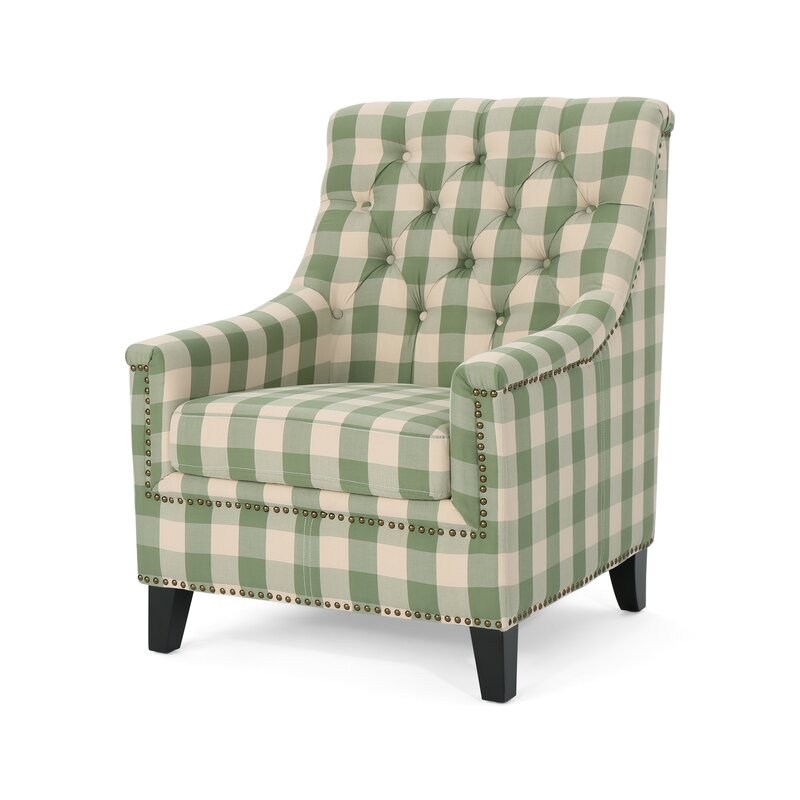 Neely Armchair. Holiday decor inspiration with plaid, checks, and tartans! Come be inspired by this classic pattern for Christmas decorating. #plaid #christmasdecor #holidayinspiration #checks #decorating #inspiration
