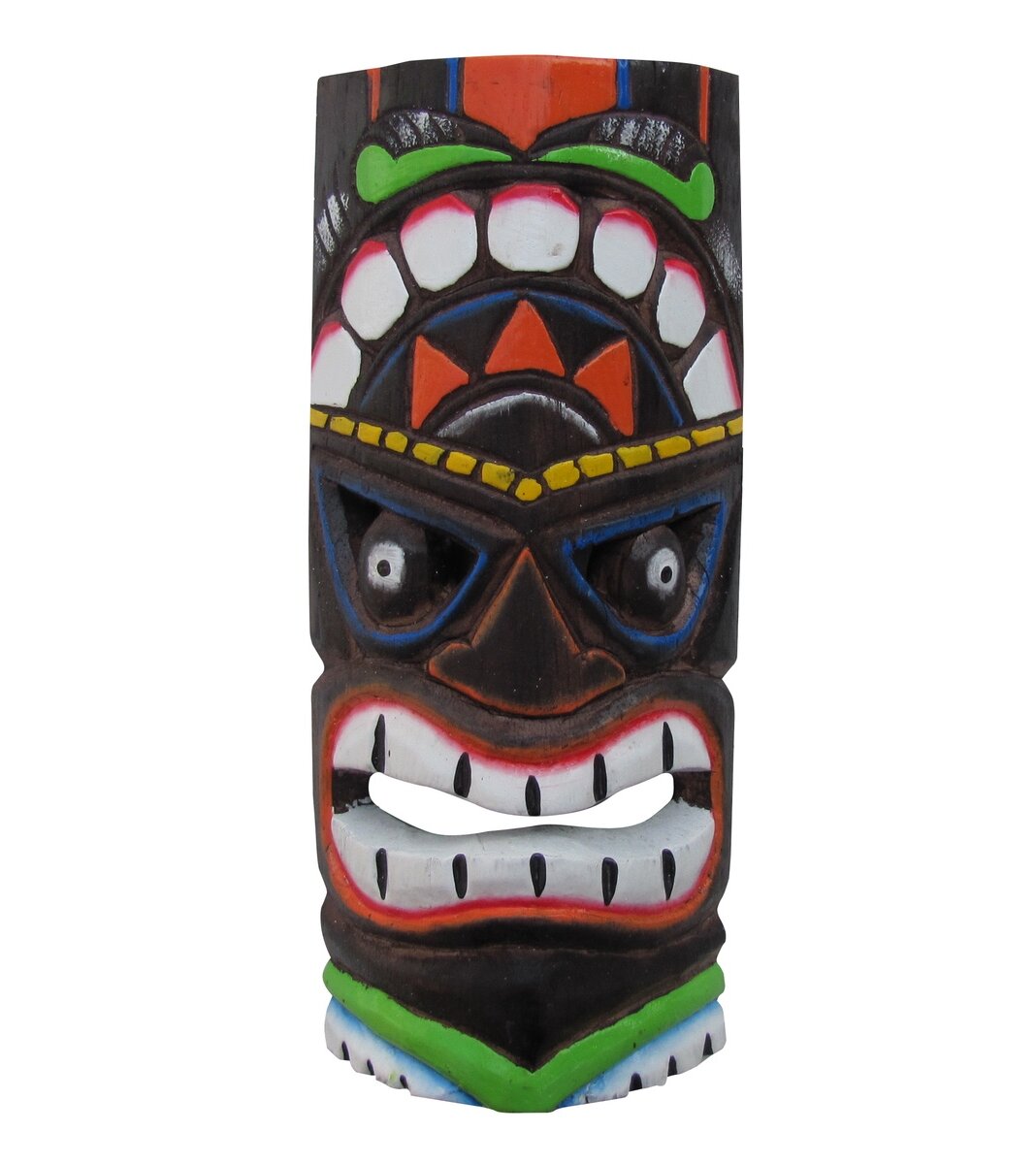 Bay Isle Home Hand Carved Eyed Wood Tiki Head Mask 3d Bar Yard