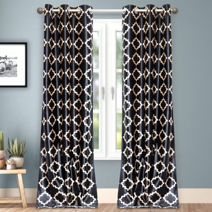 Tan Geometric Curtains Wayfair