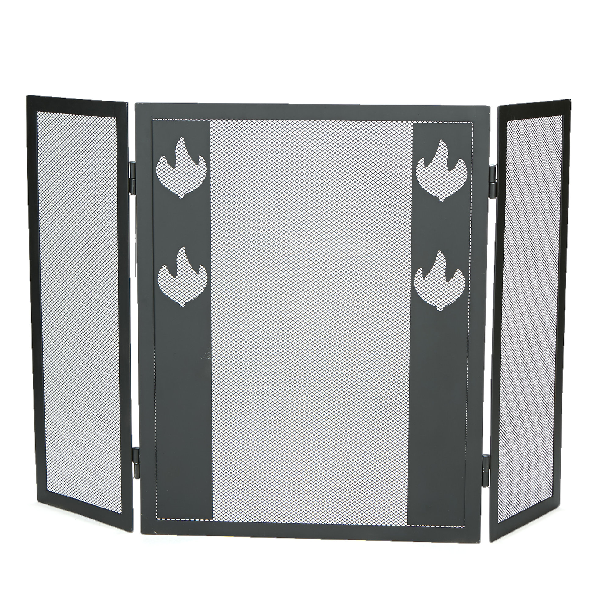 Ebern Designs Harrisonburg 3 Panel Steel Fireplace Screen