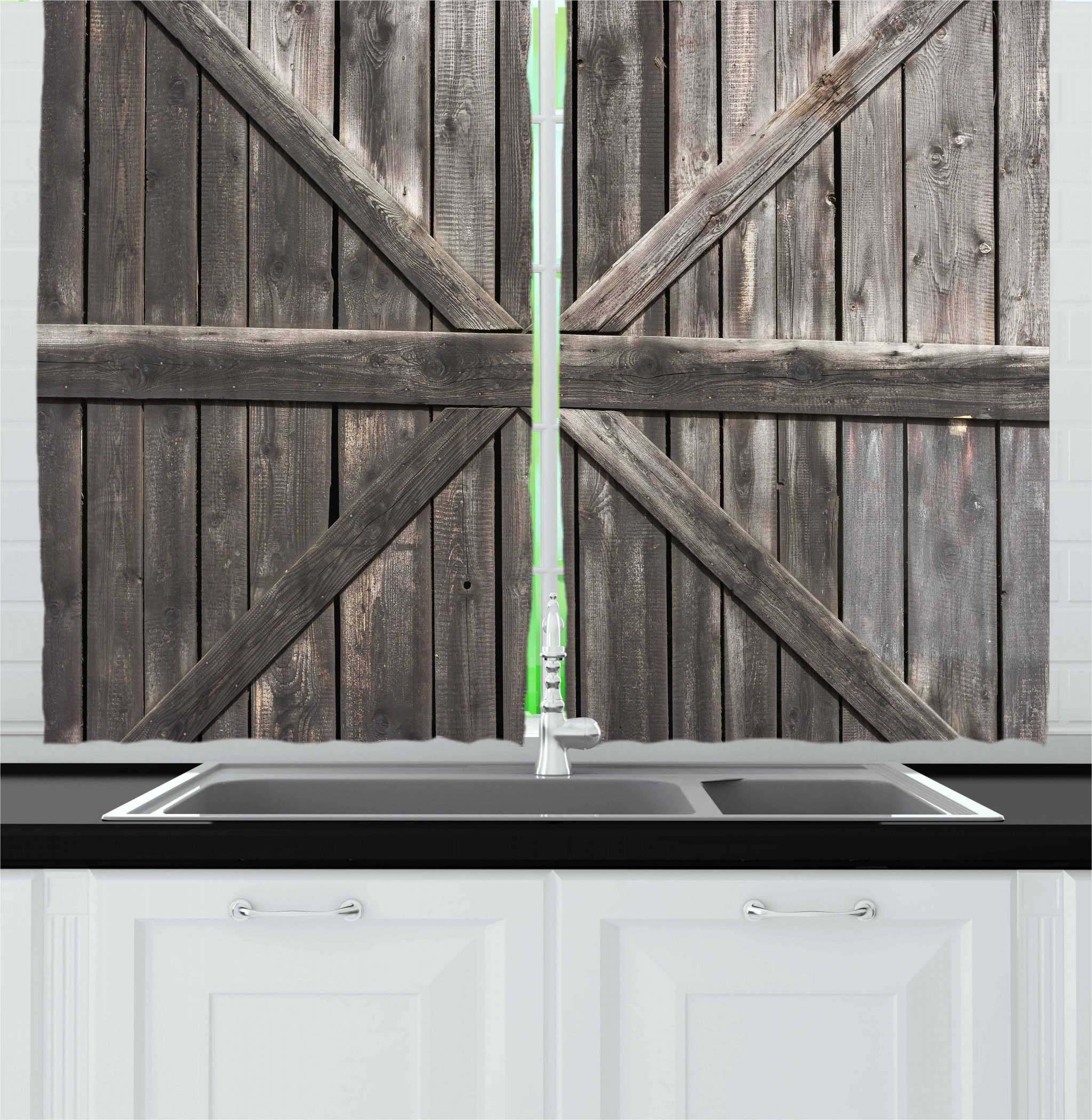 East Urban Home 2 Piece Old Wooden Door With Planks Rustic Country