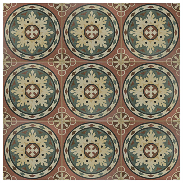 Colombia 9.75 x 9.75 Porcelain Field Tile in Rosso by EliteTile