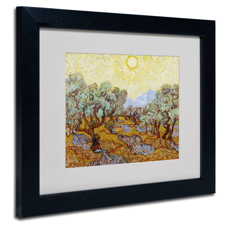 Trademark Art Olive Trees 1889 By Vincent Van Gogh Matted Framed