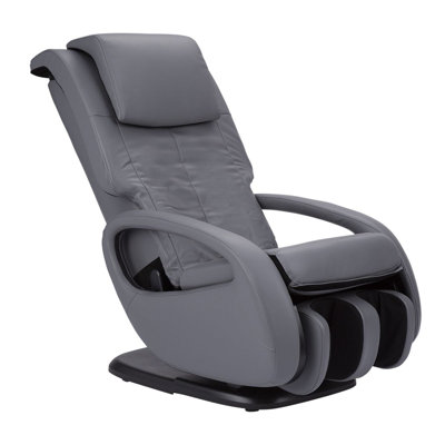 WholeBody Human Touch 71 Reclining Adjustable Width Heated Massage Chair with Ottoman Human Touch Upholstery Gray Faux Leather