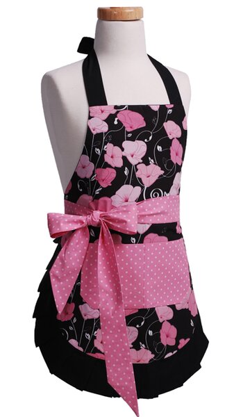 Flirty Aprons Girls' Original Apron in Midnight Bloom | Wayfair.ca