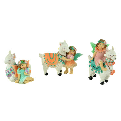 Touch Of Nature Fairy Assortments  Miniature Fairies  Garden Fairies  Small Fairies  Garden Fairy Llama Fairies 3Pc Trinx