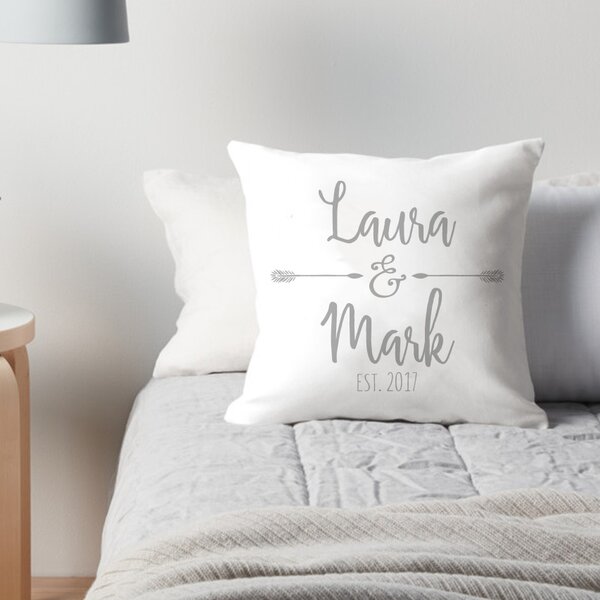 Esse Personalized Couples Names with Arrows Throw Pillow by The Twillery Co.