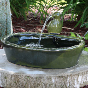 Ceramic Solar Glazed Dove Water Fountain