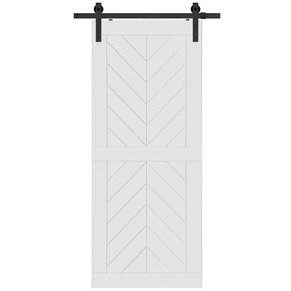 Chevron Solid Manufactured Wood Panelled MDF Interior Barn Door by Barndoorz