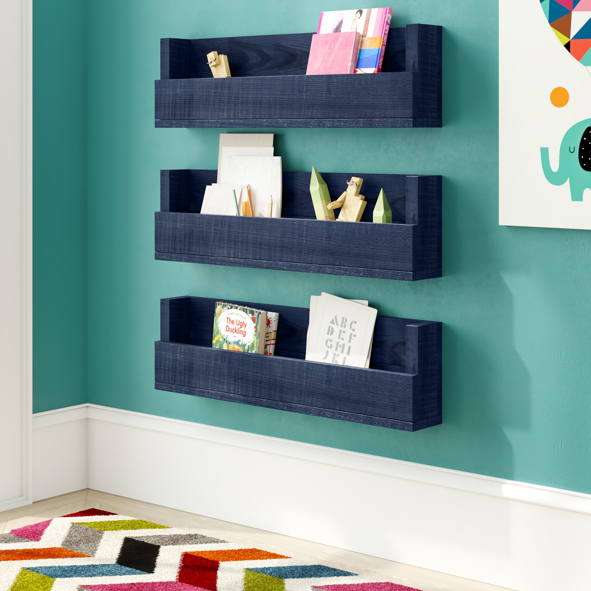 hanging bookshelves nursery