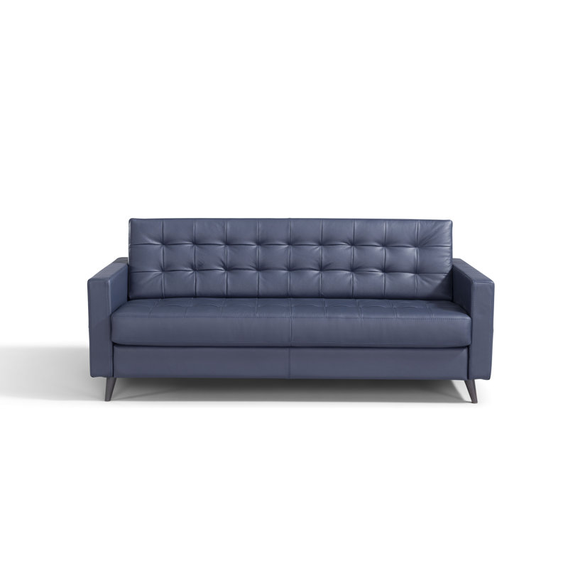 Corrigan Studio® Beloit Genuine Leather 82" Square Arm ...