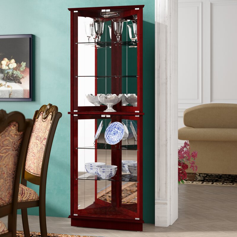Andover Mills Randalstown Lighted Corner Curio Cabinet Reviews