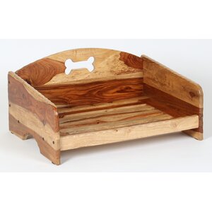 Rustic Solid Wood Dog Bed