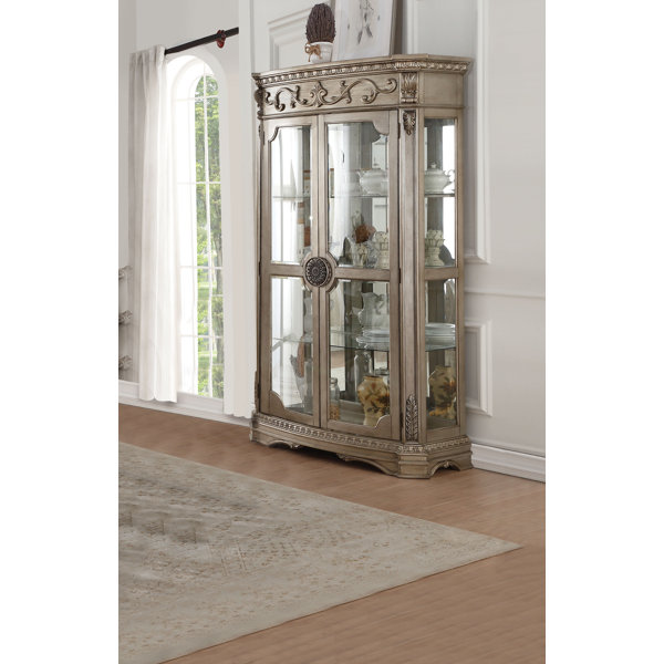 Leanos Lighted Curio Cabinet By Rosdorf Park Best Choices