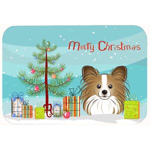 Christmas Tree and Papillon Kitchen/Bath Mat