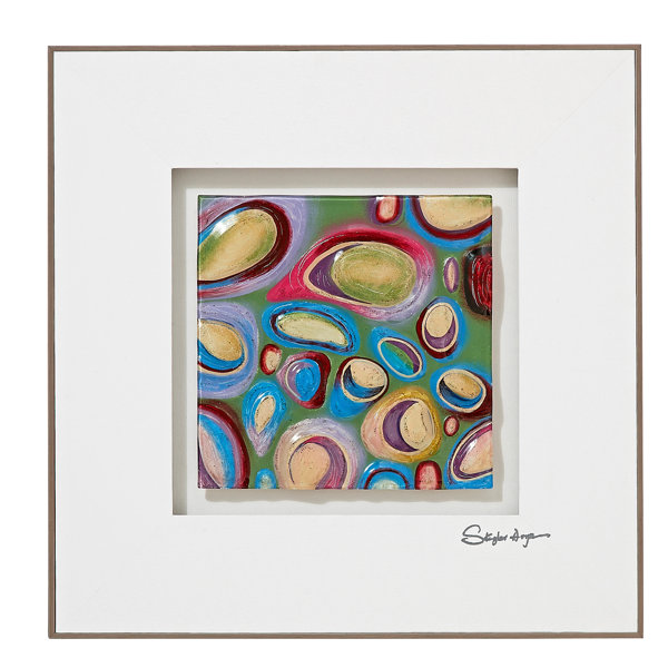 Majestic Mirror Square Colorful Abstract Glass Framed Painting