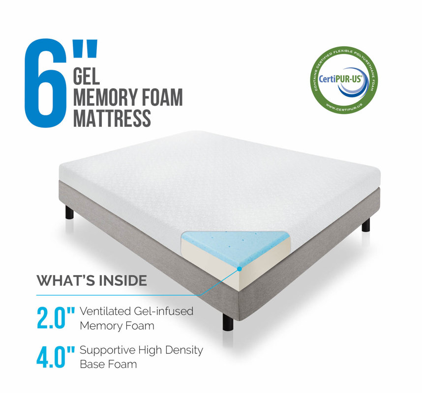 Lucid 6" Firm Memory Foam Mattress & Reviews Wayfair