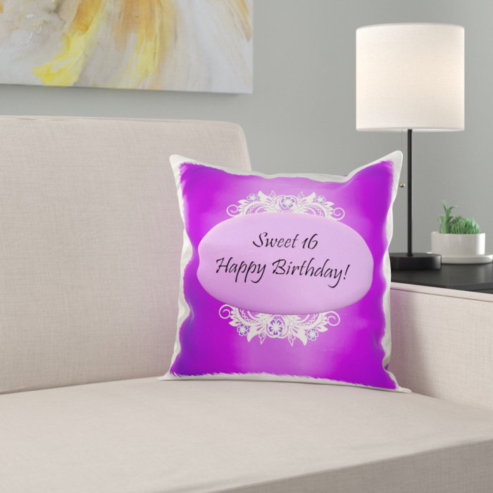 East Urban Home Sweet 16 Birthday Pillow Cover Wayfair Ca