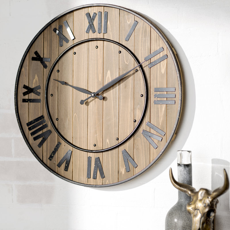 Photo Wall Clock trent austin design northrop wine barrel 24" wall clock & reviews Photo Wall Clock trent austin design northrop wine barrel 24" wall clock & reviews