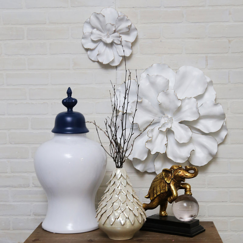White Gold Flower Wall Decor Reviews Allmodern