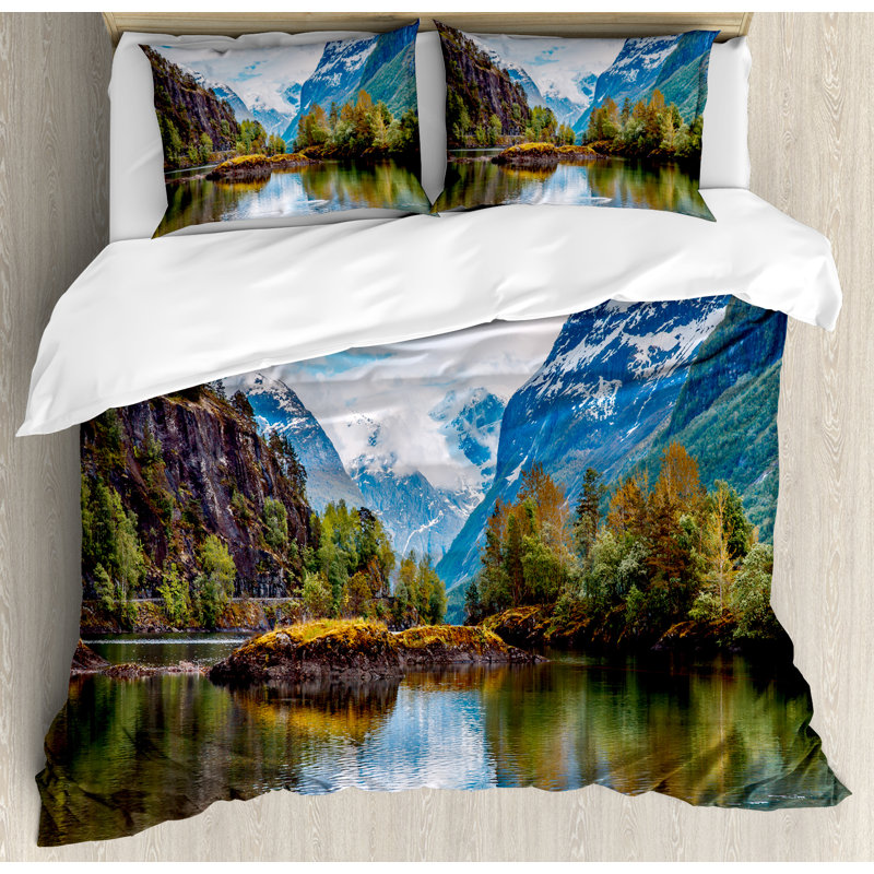East Urban Home Nature Norway Mountain Range With Snowy Peaks By