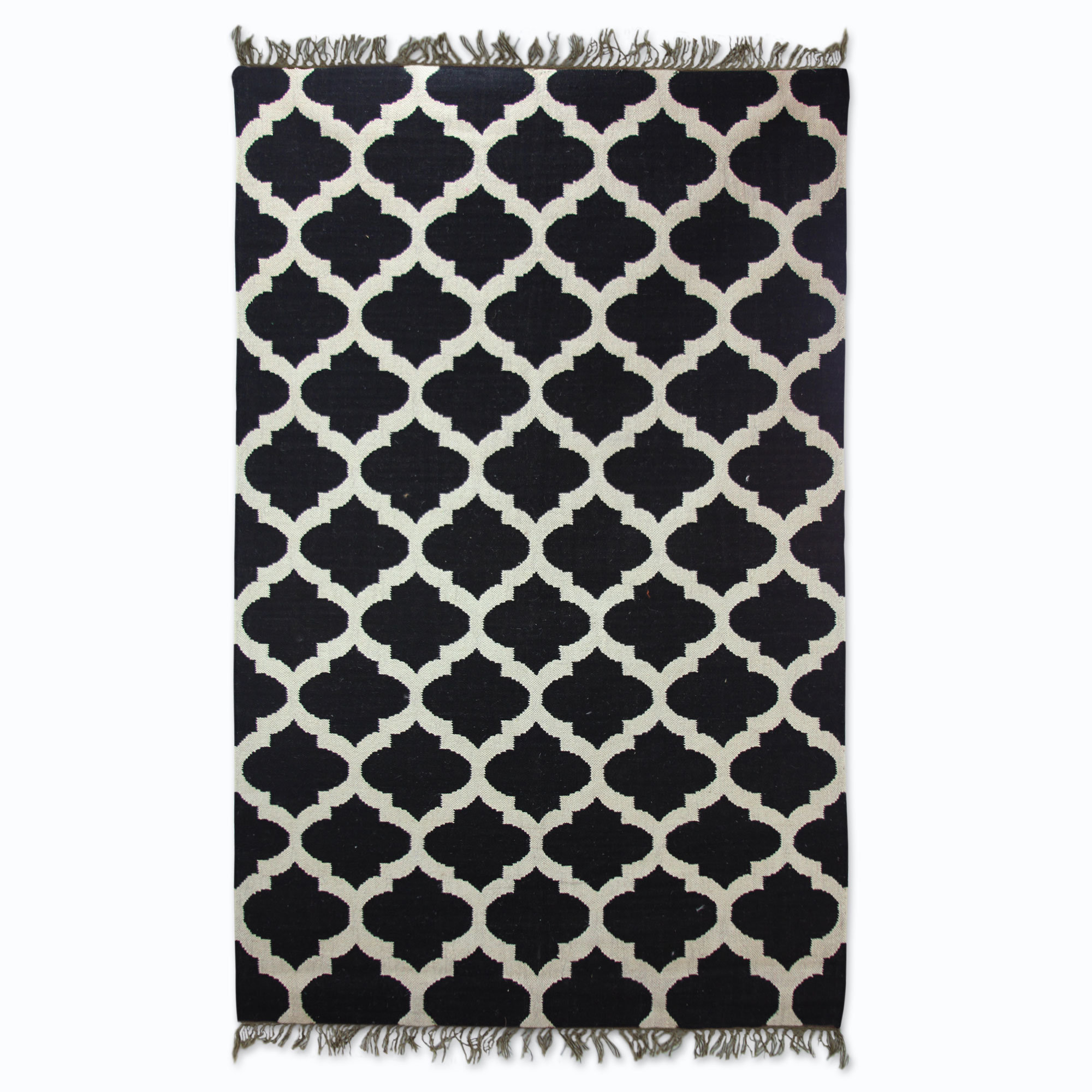 Hand Woven Black White Area Rug Hand Woven Black White Area Rug