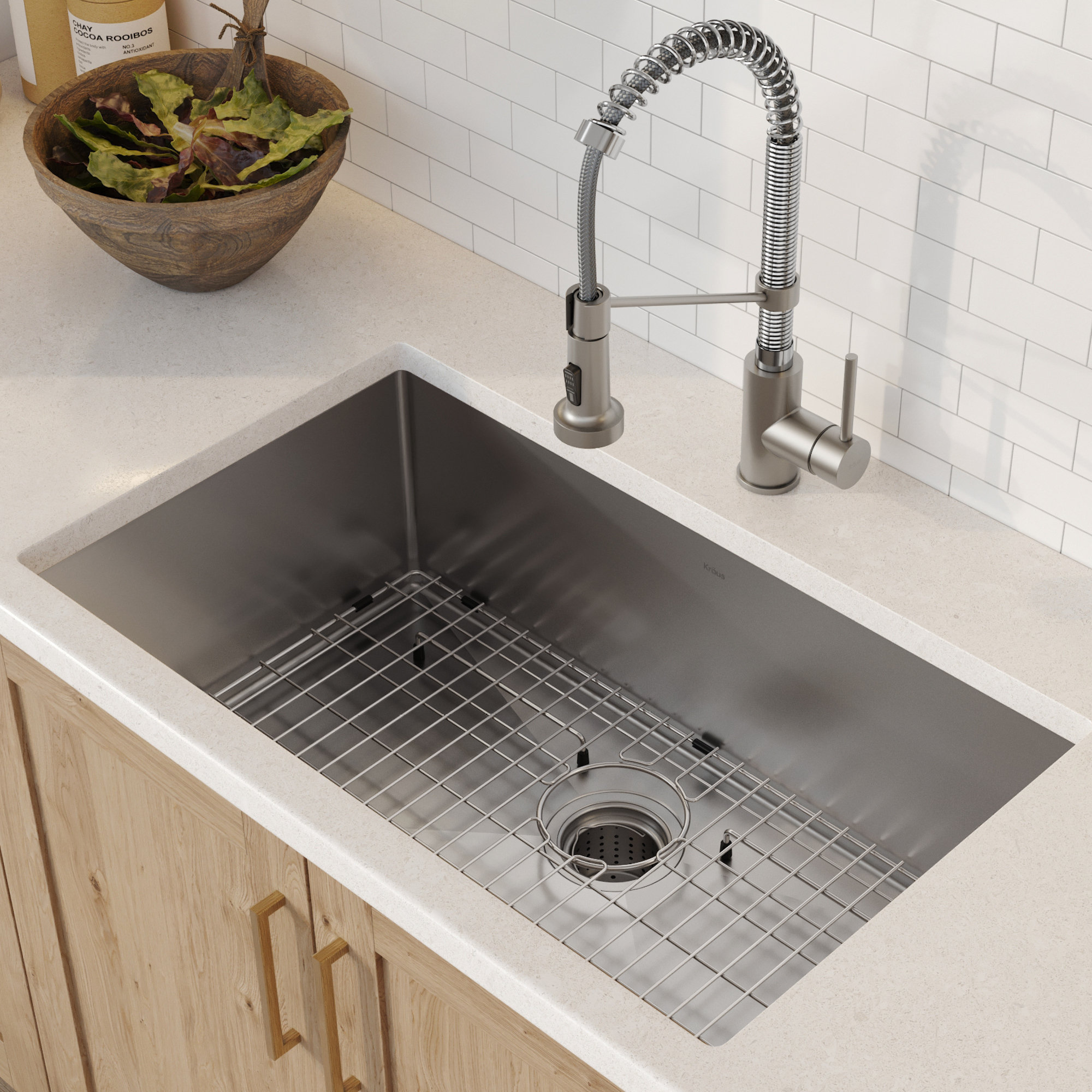 Kraus Standart Pro 30 L X 18 W Undermount Kitchen Sink With Kraus Standart Pro 30 L X 18 W Undermount Kitchen Sink With