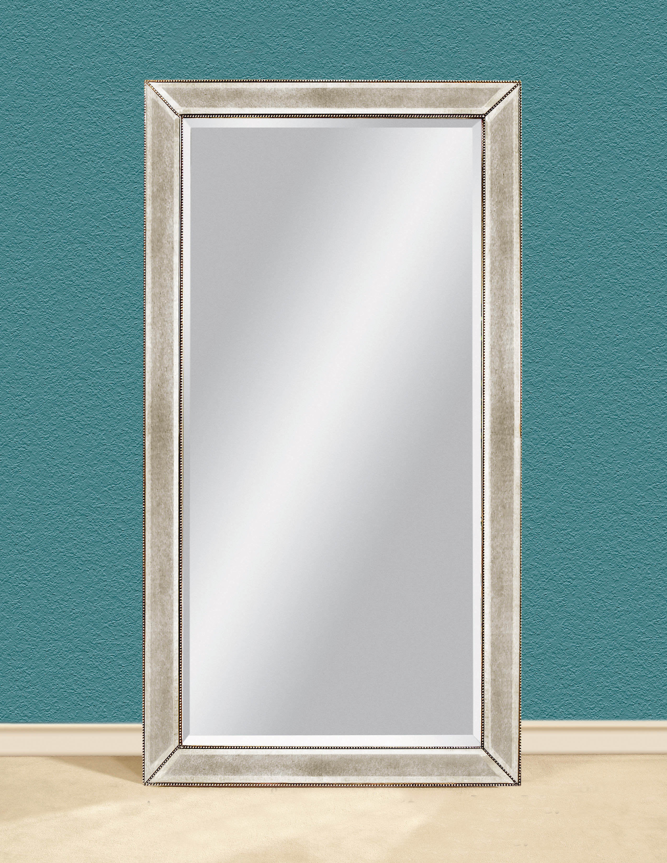 Kehl Modern Contemporary Beveled Beaded Full Length Mirror Kehl Modern Contemporary Beveled