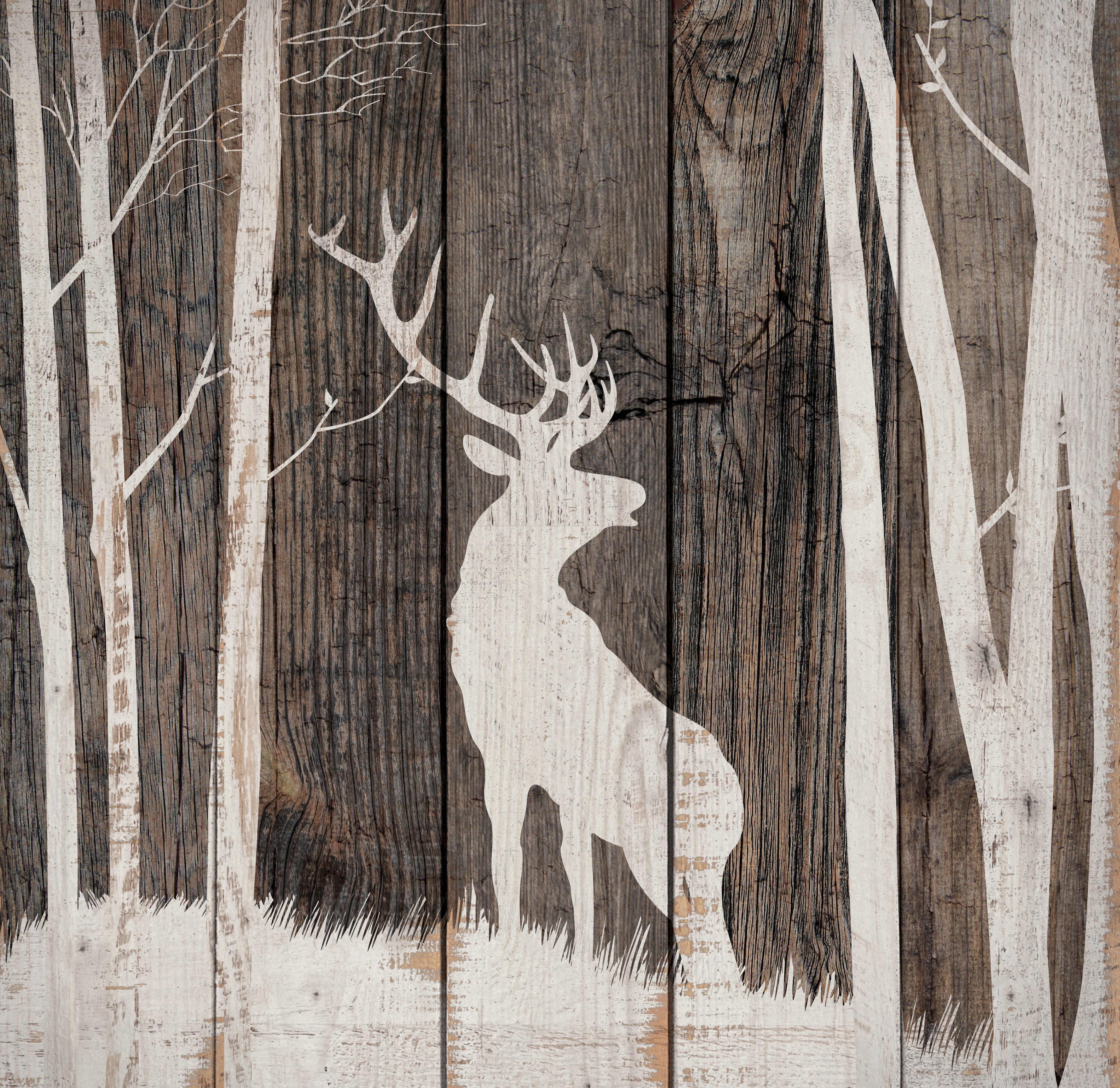 Millwood Pines Deer Pallet Decor Unframed Graphic Art On Wood