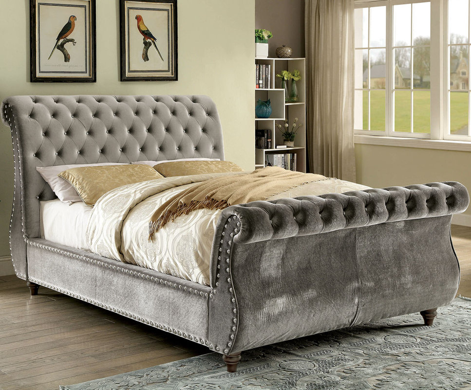 A&J Homes Studio Noella Upholstered Sleigh Bed & Reviews Wayfair