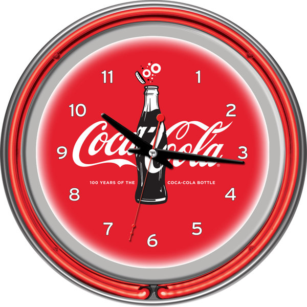 Coca-Cola 100th Anniversary 14.5 Neon Wall Clock by Trademark Global