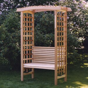 Garden Wood Arbor with Bench