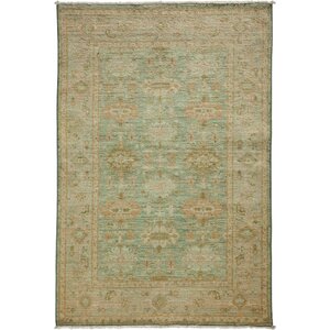 One-of-a-Kind Oushak Hand-Knotted Beige / Green Area Rug