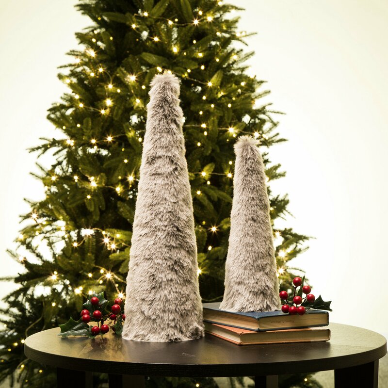 Faux Fur Christmas Table Tree