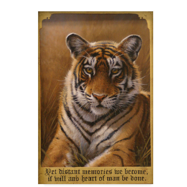 World Menagerie Tiger Portrait In Savannah Acrylic Painting Print On Wrapped Canvas Wayfair