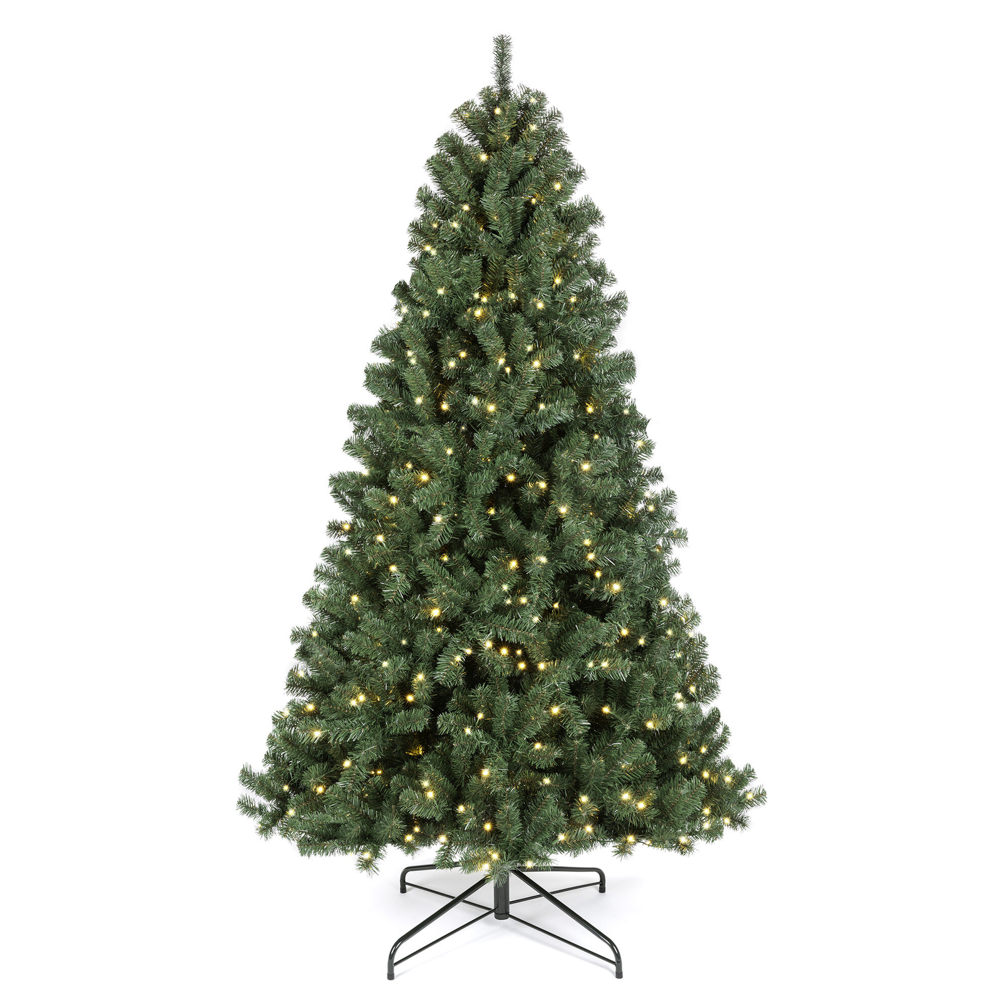 The Holiday Aisle® Pre-Lit Instant No Fluff Artificial Spruce Christmas Tree & Reviews | Wayfair